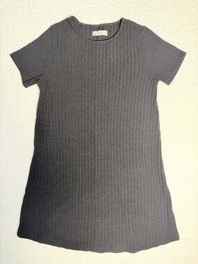 Abercrombie & Fitch Ribbed Knit T-Shirt Dress Black Size M